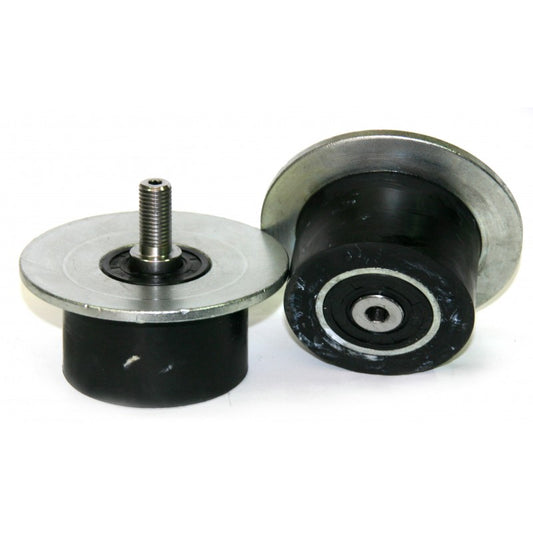 Rullo in gomma Ø90 mm con guida in acciaio